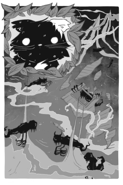 dweedy and the bush cats page illustration for graphic novel